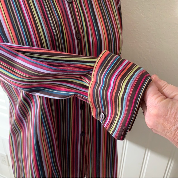 Geoffrey Beene multiple colored blouse shirt top - Picture 4 of 7